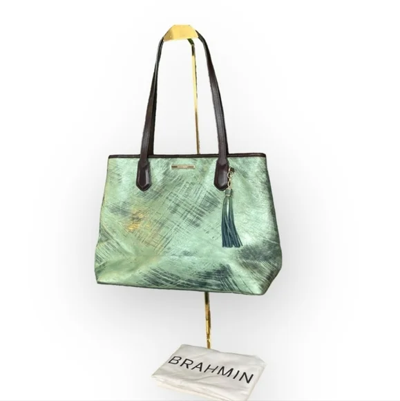 Brahmin Duxbury Satchel - Hunter Mayara Metallic Tote - Picture 3 of 17